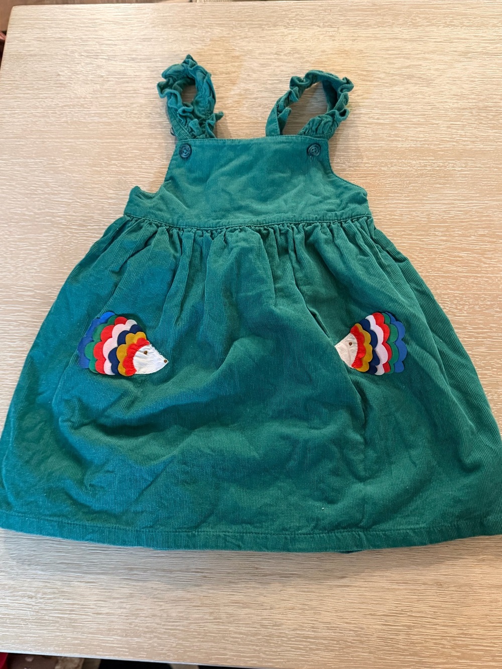 Baby Boden corduroy Hedgehog Dress size 6-12 months